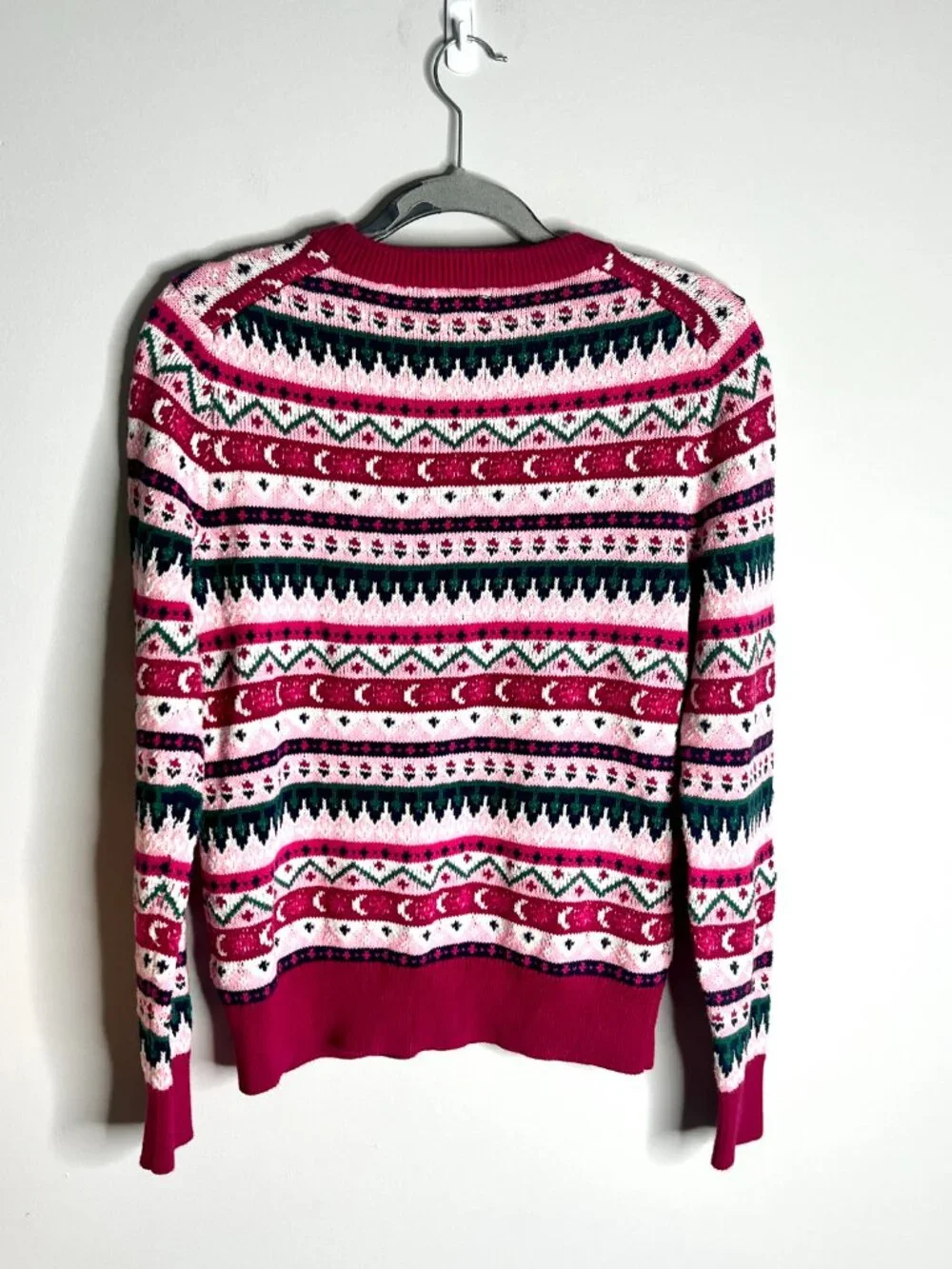 J. Crew Fair Isle Cotton Sweater Crew Neck Cabincore Fall Winter Preppy Sz Small